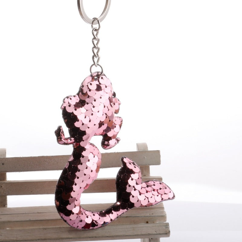 Wholesale Reflective Bright Face Mermaid Tail Car Luggage Keychains